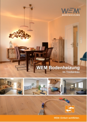 Titel WEM-Broschüre "Fußbodenheizung im Trockenbau"