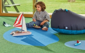 Gesundes Kinderzimmer zum Wohfühlen Gemütliches Kinderzimmer mit kreativem Teppichboden von tretford