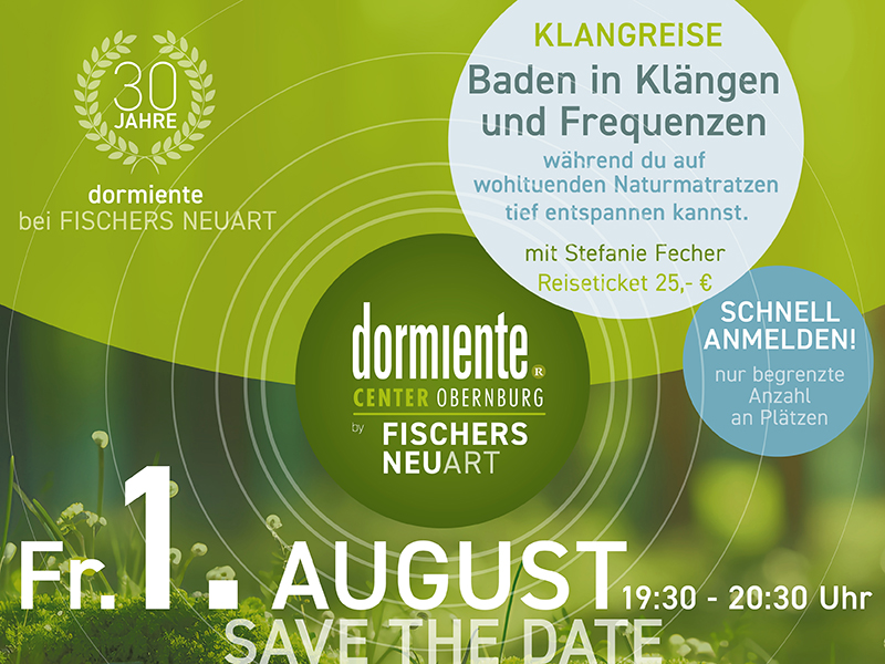 Klangreise auf Naturmatratzen bei Fischers NeuArt in Obernburg am 01.08.2025 von 19:30 bis 20:30 Uhr