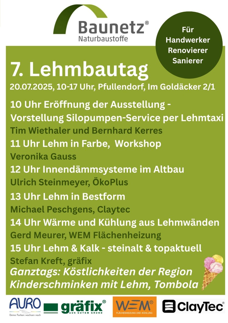 Programm für Baunetz Pfullendorf Lehmbautag am 20.07.2025